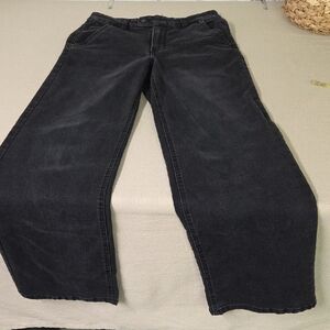 Oat New York Wode Leg Black Loose Jeans Size 6